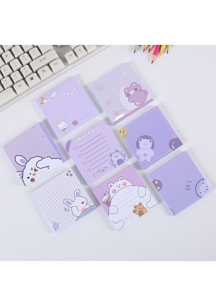 No.3 Tarzı 50 Sayfa Kore Ins Kawaii Tavşan Ayı Mor Bloknot Karikatür Sevimli Küçük Dizüstü Öğrenci Notları Kağıt Ofis Okul Kırtasiye (Yurt Dışından) modelleri