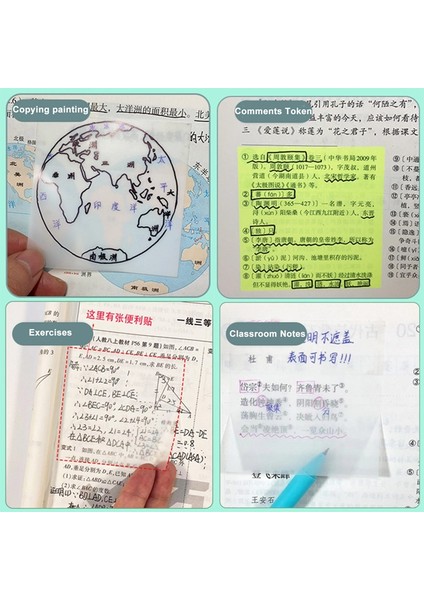 OSS27044PP Stili 50 Yaprak Su Geçirmez Pet Şeffaf Bloknot Yapışkan Notlar Not Mesajı Etiket Not Defteri Okul Ofis Malzemeleri Kırtasiye (Yurt Dışından) modelleri