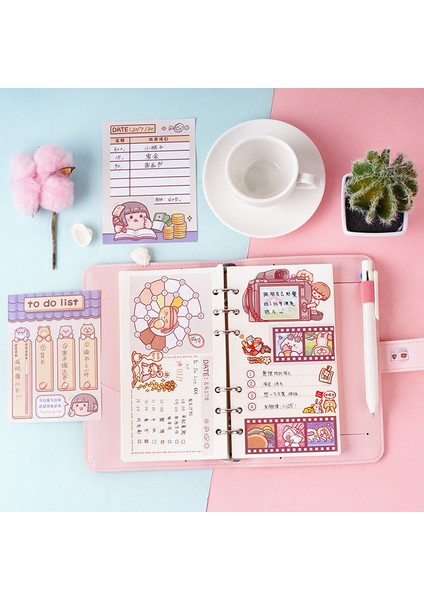 Liangxiaowucai Tarzı Lot Bloknotlar Yapışkan Notlar Küçük Mochi Hayattan Hoşlanıyor Önemsiz Günlük Scrapbooking Çıkartmalar Ofis Okul Kırtasiye (Yurt Dışından)