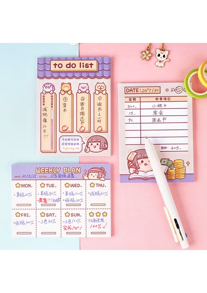 Liangxiaowucai Tarzı Lot Bloknotlar Yapışkan Notlar Küçük Mochi Hayattan Hoşlanıyor Önemsiz Günlük Scrapbooking Çıkartmalar Ofis Okul Kırtasiye (Yurt Dışından)