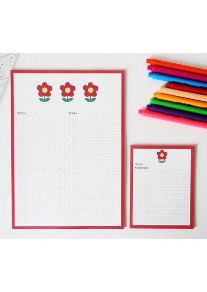 Bordo Tarzı Sharkbang Kawaii Çiçek Eets Izgara Günlük Yapılacaklar Kontrol Listesi Bloknot Not Kağıdı Not Defteri Paperlaria Okul Kırtasiye (Yurt Dışından) fırsatları