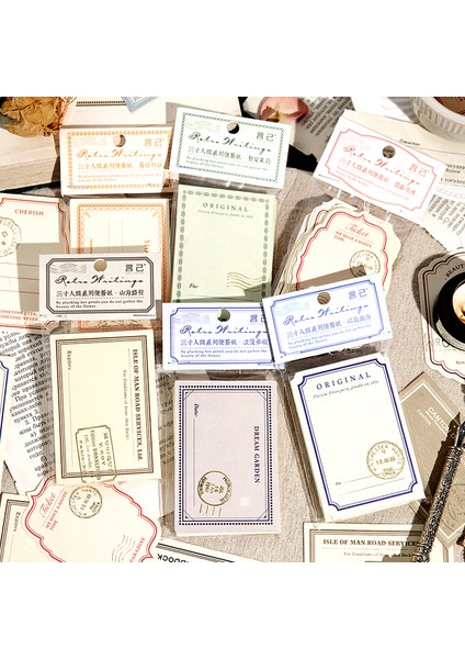 No.3 Tarzı Vintage Çerçeve Kağıt Etiketleri Deco Sınır Bloknot Kırtasiye Scrapbooking Kartları Günlük Tutma Dıy Retro Malzemeler Kağıt (Yurt Dışından) fırsatları