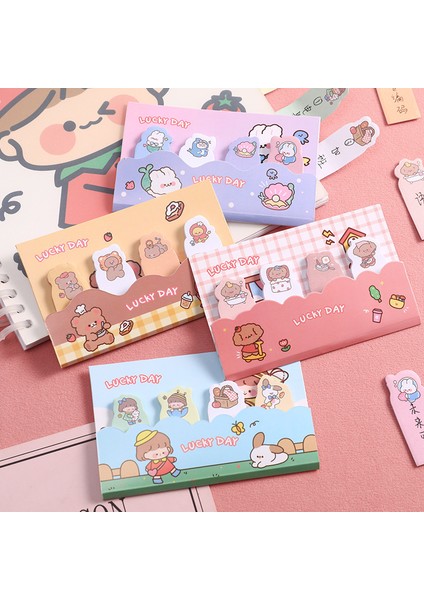 No.4 Stili Kawaii Şanslı Gün Mini Dizin Bloknot Yapışkan Notlar Yapılacaklar Listesi Planlayıcısı Etiket Sayfası Bayrakları Dekor Kırtasiye Sevimli Okul Malzemeleri (Yurt Dışından) modelleri