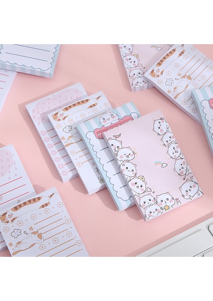 No.2 Tarzı 60 Sayfa Paketi Yenilik Kediler Bloknot Yapışkan Notlar Not Defteri Kırtasiye Okul Malzemeleri Kawaii Kırtasiye Yapışkan Notlar (Yurt Dışından)