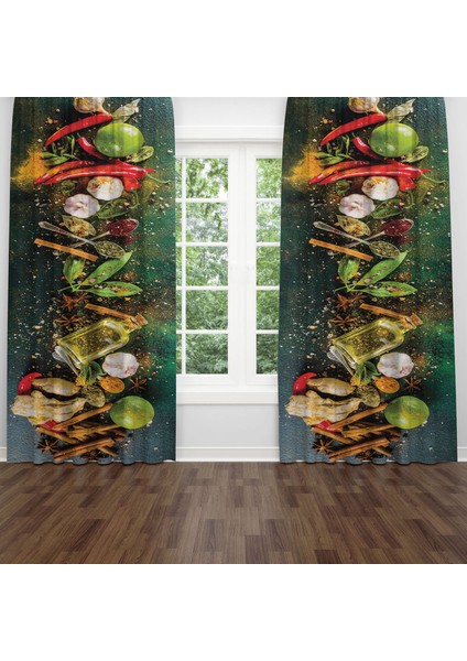 Dijital Baskılı Fon Perde Iki Kanat