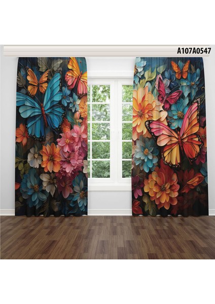 Dijital Baskılı Fon Perde Iki Kanat