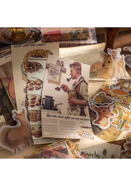 No.2 Tarzı Vintage Koleksiyonu Peri Masalı Hayvan Bitkiler Deco Kırtasiye Scrapbooking Kağıt Günlük Tutma Dıy Retro Kolaj Malzemeleri Kağıt (Yurt Dışından)