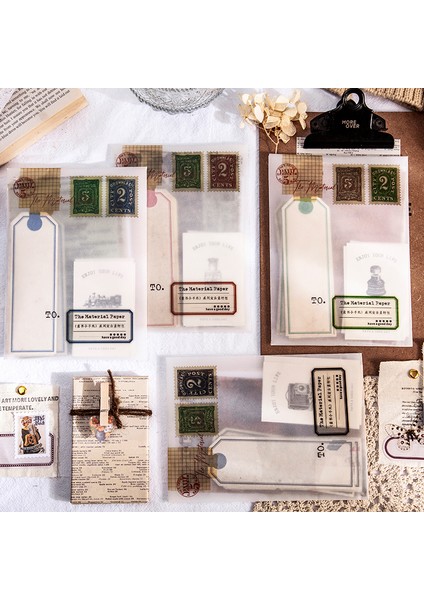 No.5 Tarzı Retro Damga Etiket Kraft Kağıt Bloknot N Kez Yapışkan Notlar Escolar Papelaria Okul Tedarik Imi Etiketi Not Kırtasiye (Yurt Dışından)