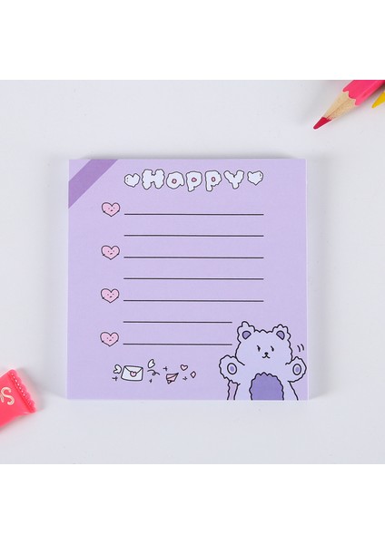 No.2 Tarzı 50 Sayfa Kore Ins Kawaii Tavşan Ayı Mor Bloknot Karikatür Sevimli Küçük Dizüstü Öğrenci Notları Kağıt Ofis Okul Kırtasiye (Yurt Dışından)