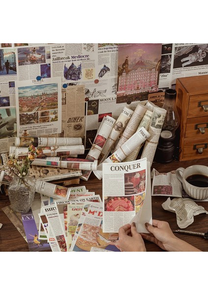 No.15 Tarzı Ack Büyük Boy Ortaçağ Vintage Kağıt Scrapbooking Dergisi Günlüğü Kolaj Önemsiz Arka Plan Dekorasyon Retro Kırtasiye (Yurt Dışından) fırsatları