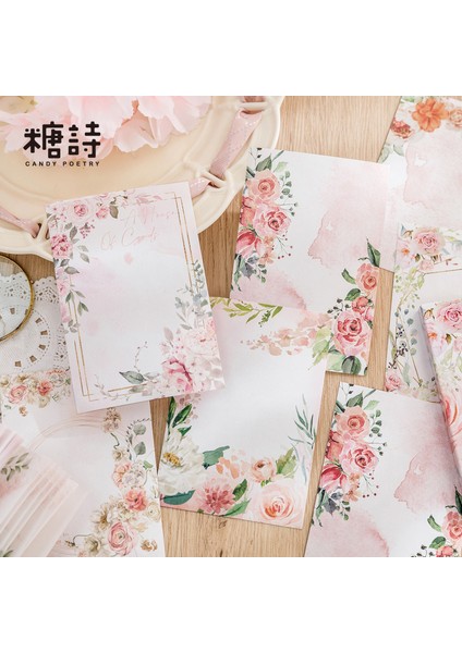 No.6 Stili Büyük Vintage Gül Çiçek Yazılabilir Bloknotlar Malzeme Kağıt Önemsiz Dergisi Scrapbooking Kağıt Dekorasyon Kağıdı Kırtasiye (Yurt Dışından)