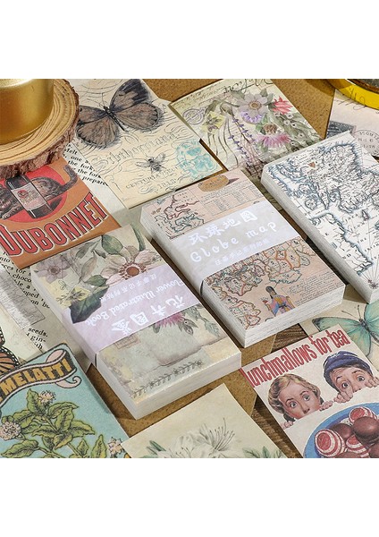 No.4 Stili Vintage Kağıt Kolaj Scrapbooking Dergisi Malzeme Kağıt Kart Yapımı Dıy Retro Çiçek Resimli Kitap Yaratıcı Not Kırtasiye (Yurt Dışından) fiyatları