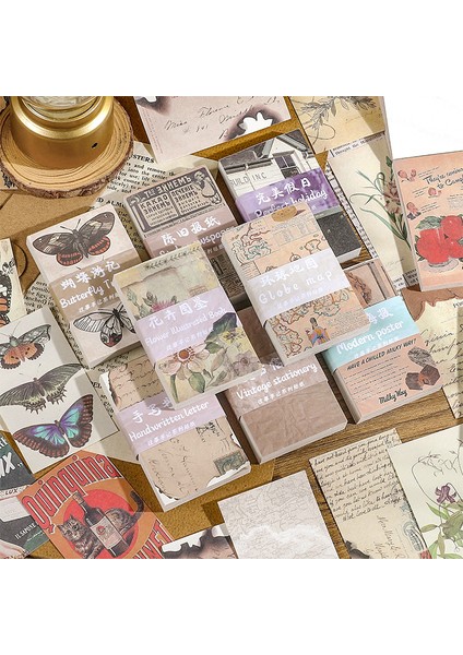 No.4 Stili Vintage Kağıt Kolaj Scrapbooking Dergisi Malzeme Kağıt Kart Yapımı Dıy Retro Çiçek Resimli Kitap Yaratıcı Not Kırtasiye (Yurt Dışından) modelleri