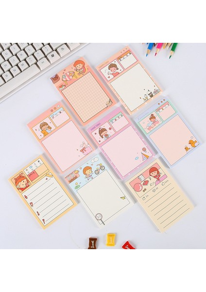 Bir Stil Not Defteri Karikatür Küçük Kız Bloknot No-Yapışkan Not Çıkartması Scrapbooking Dıy Günlüğü Kawaii Kırtasiye Okul Malzemeleri (Yurt Dışından) fiyatları