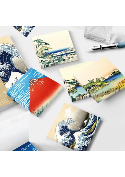 E Tarzı 50 Sheetsset Katsushika Hokusai Sanat Resim Serisi Yapışkan Not Kanagawa Sörf Fuji Dağı Bloknot Kırtasiye Malzemeleri (Yurt Dışından) fiyatları