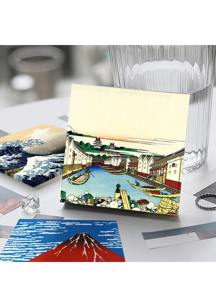 E Tarzı 50 Sheetsset Katsushika Hokusai Sanat Resim Serisi Yapışkan Not Kanagawa Sörf Fuji Dağı Bloknot Kırtasiye Malzemeleri (Yurt Dışından) fırsatları