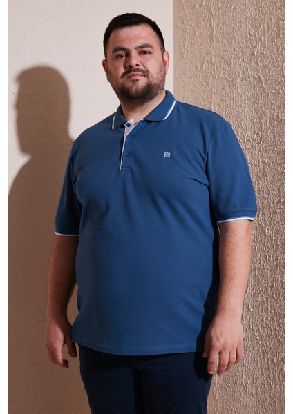 Büyük Beden Pamuklu Regular Fit Polo Yaka T Shirt Erkek Polo Yaka T Shirt 5902118B