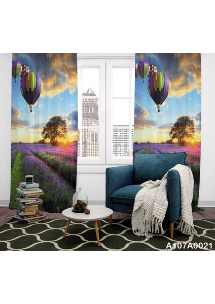 Dijital Baskılı Fon Perde Iki Kanat