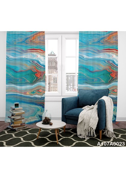 Dijital Baskılı Fon Perde Iki Kanat