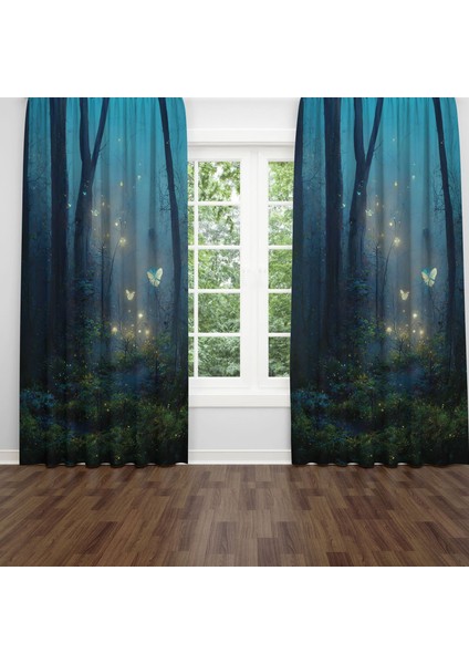 Dijital Baskılı Fon Perde Iki Kanat