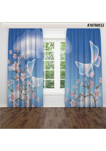 Dijital Baskılı Fon Perde Iki Kanat