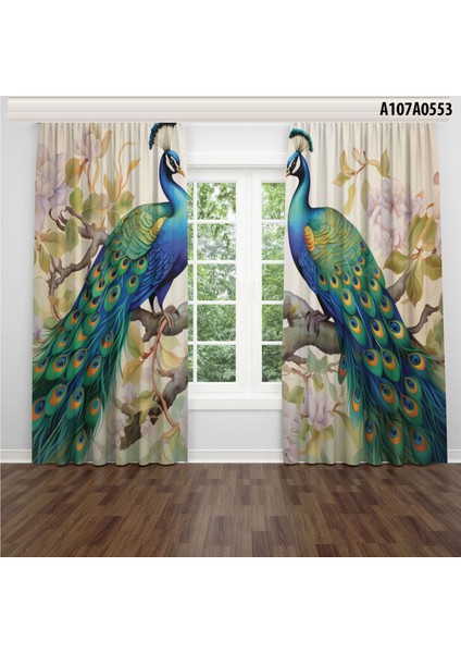 Dijital Baskılı Fon Perde Iki Kanat