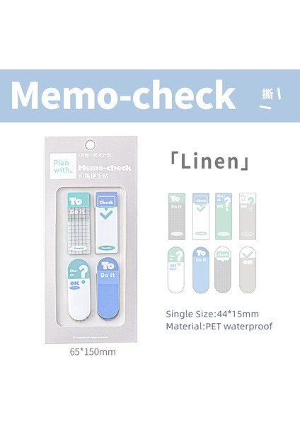 Keten Tarzı 120 Sayfalık Çok Fonksiyonlu Yapışkan Not Pet Kitaplar Sayfa Etiket Çıkartmaları Su Geçirmez Yer Imleri Sonrası Yapışkan Öğrenci Kırtasiye Notu (Yurt Dışından)