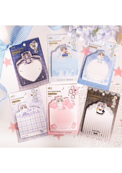 Huaxinxiaomao Tarzı Lot Bloknotlar Yapışkan Sevgiliye Kedi Önemsiz Dergisi Scrapbooking Çıkartmalar Ofis Okul Kırtasiye (Yurt Dışından)