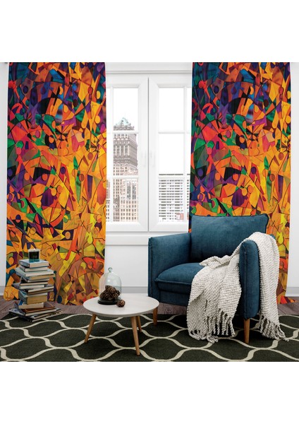 Dijital Baskılı Fon Perde Iki Kanat