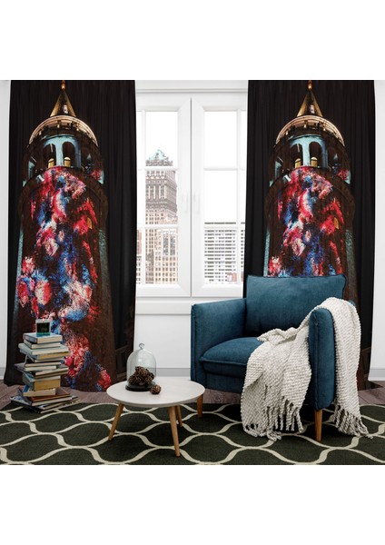 Dijital Baskılı Fon Perde Iki Kanat