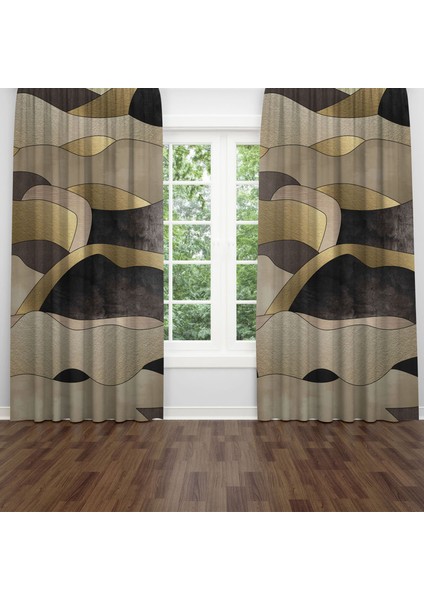 Dijital Baskılı Fon Perde Iki Kanat