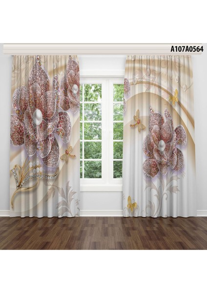 Dijital Baskılı Fon Perde Iki Kanat