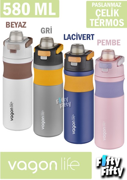 580 ml Çelik Termos Pipetli/pipetsiz(Rahat Içim) Kaydırmaz GÖVDE-FFVGN033580ML