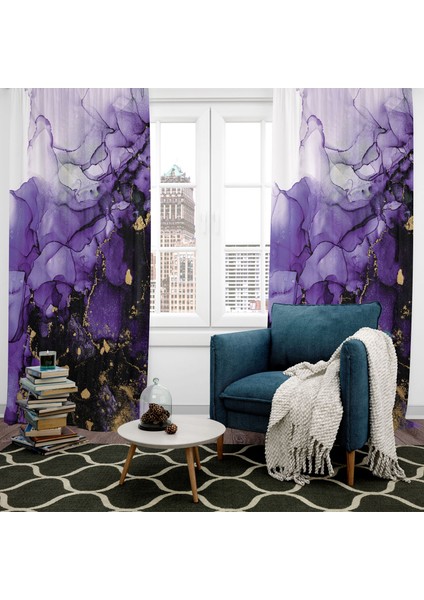 Dijital Baskılı Fon Perde Iki Kanat