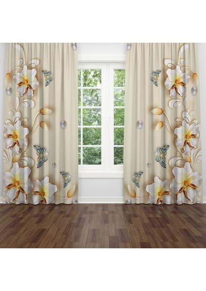 Dijital Baskılı Fon Perde Iki Kanat