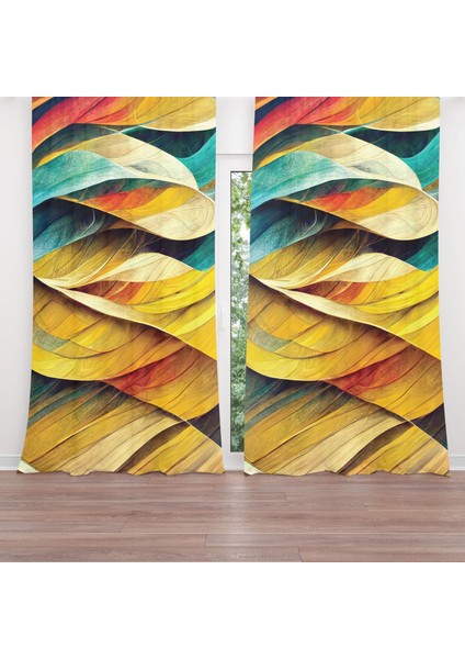 Dijital Baskılı Fon Perde Iki Kanat