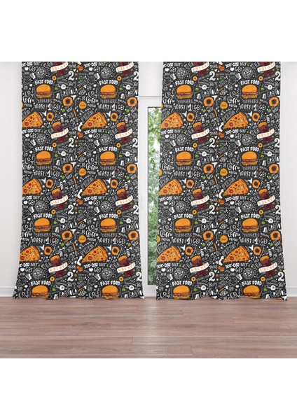 Dijital Baskılı Fon Perde Iki Kanat