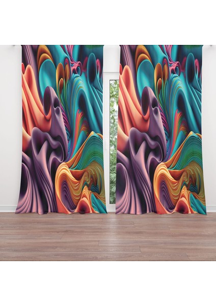 Dijital Baskılı Fon Perde Iki Kanat