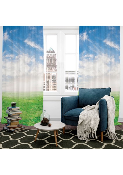 Dijital Baskılı Fon Perde Iki Kanat