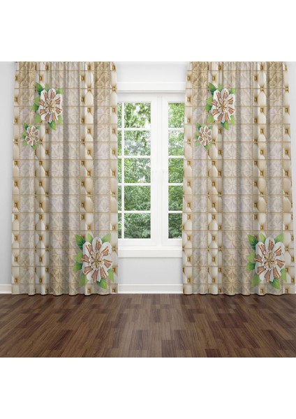 Dijital Baskılı Fon Perde Iki Kanat