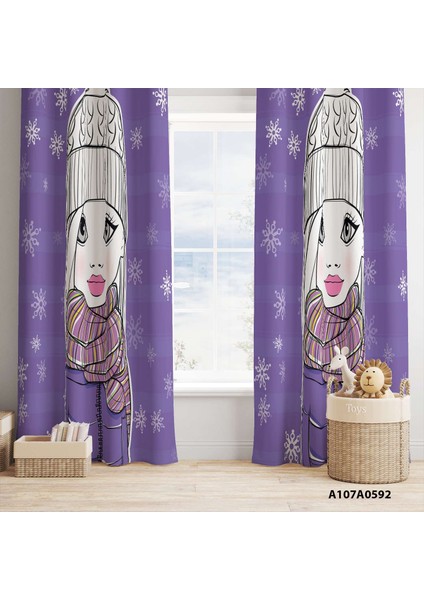 Dijital Baskılı Fon Perde Iki Kanat