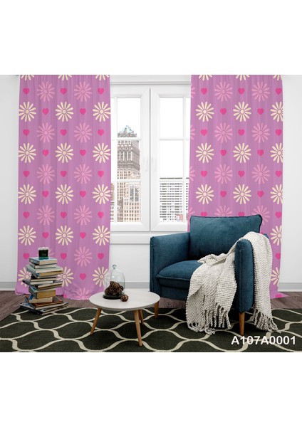 Dijital Baskılı Fon Perde Iki Kanat