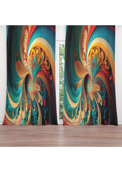 Dijital Baskılı Fon Perde Iki Kanat
