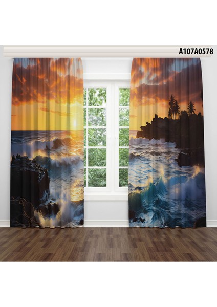 Dijital Baskılı Fon Perde Iki Kanat