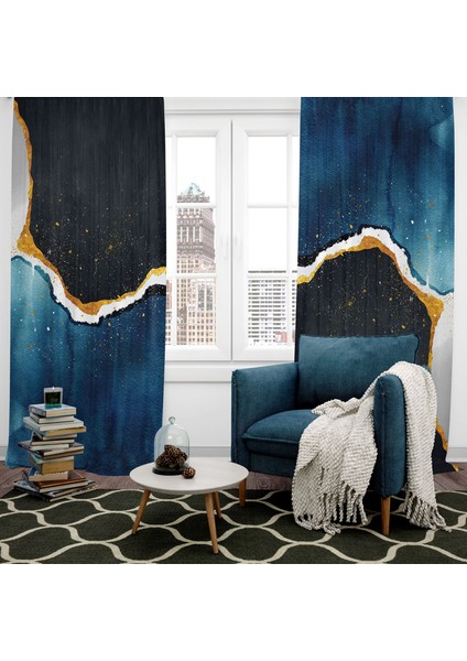 Dijital Baskılı Fon Perde Iki Kanat