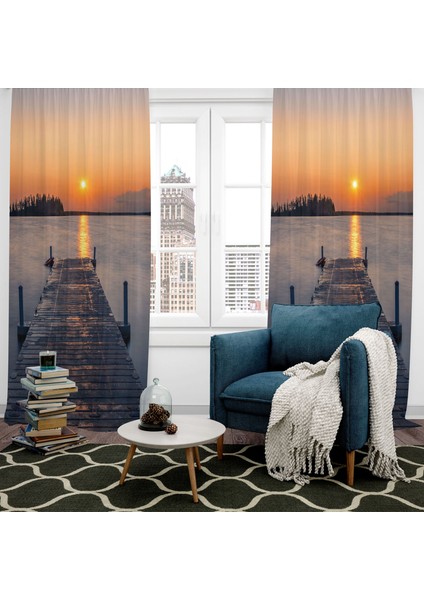 Dijital Baskılı Fon Perde Iki Kanat