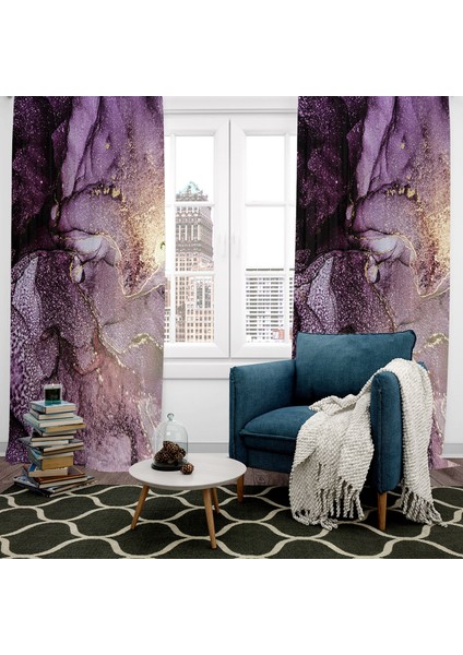 Dijital Baskılı Fon Perde Iki Kanat