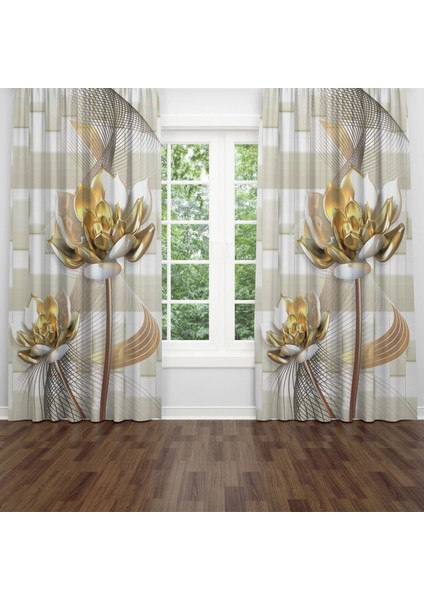 Dijital Baskılı Fon Perde Iki Kanat