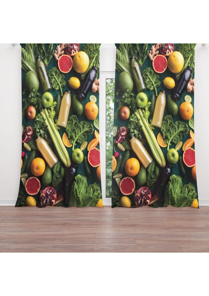 Dijital Baskılı Fon Perde Iki Kanat