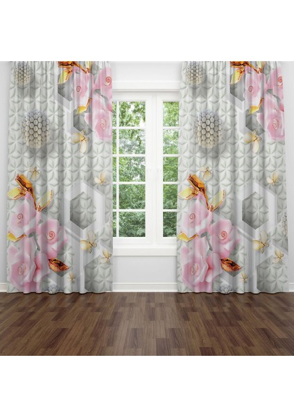 Dijital Baskılı Fon Perde Iki Kanat